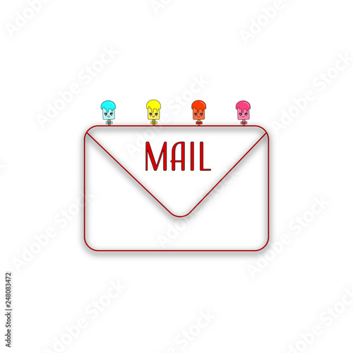 Mail icon. Envelope design. Illustration on white background. For real estate business .