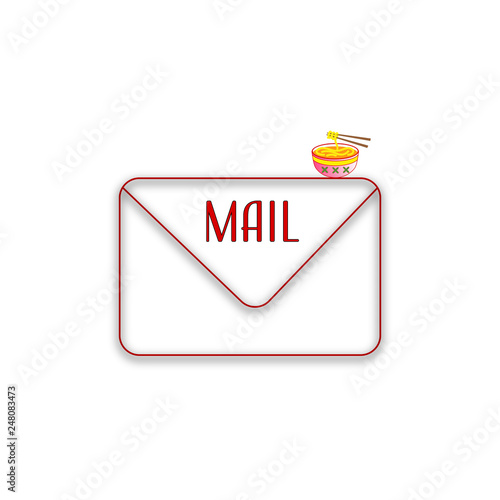 Mail icon. Envelope design. Illustration on white background. For real estate business .