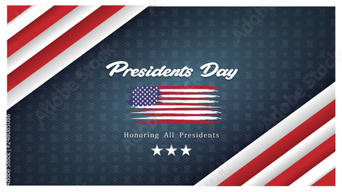 Happy President's day background, brush design american flag	