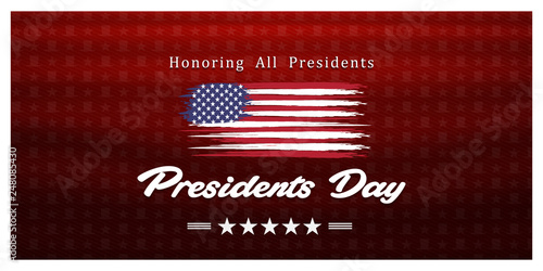Happy President's day background, brush design american flag	