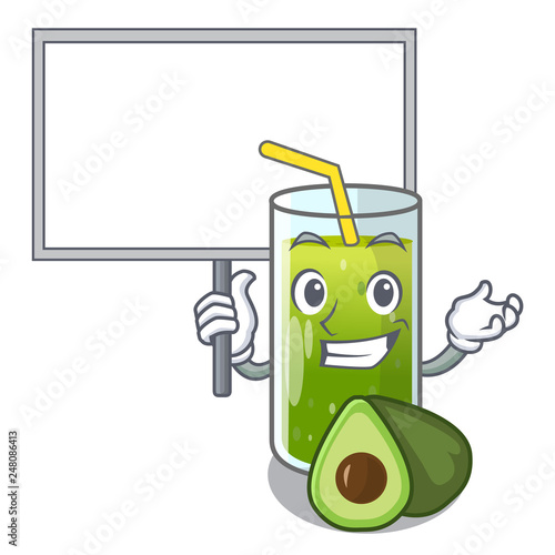 Bring board avocado smoothies in a mascot glass