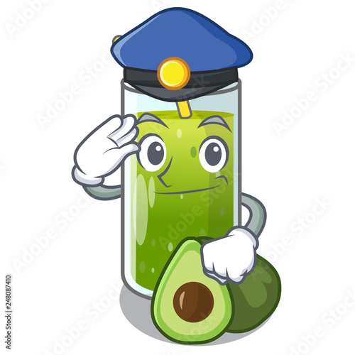 Police avocado smoothies in a mascot glass