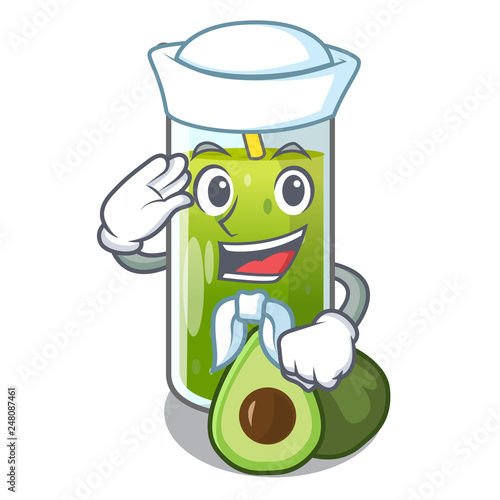 Sailor avocado smoothies in a mascot glass