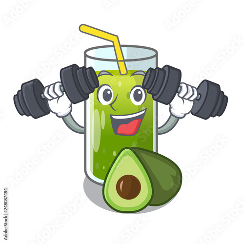 Fitness avocado smoothies in a mascot glass