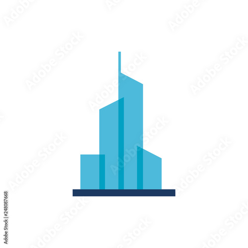 Modern town building icon