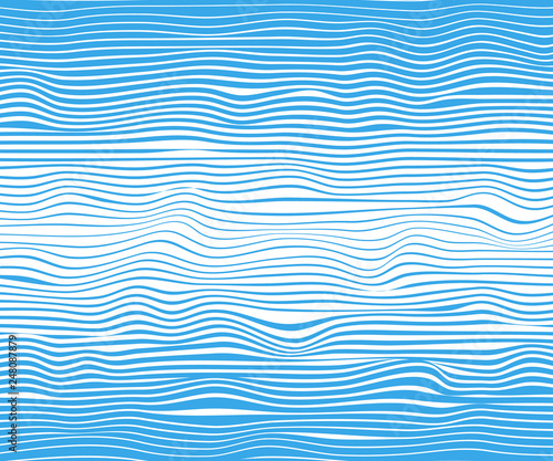 Abstract horizontal lines, blue wave, winding. Vector illustration template with the ability to overlay isolated white background.