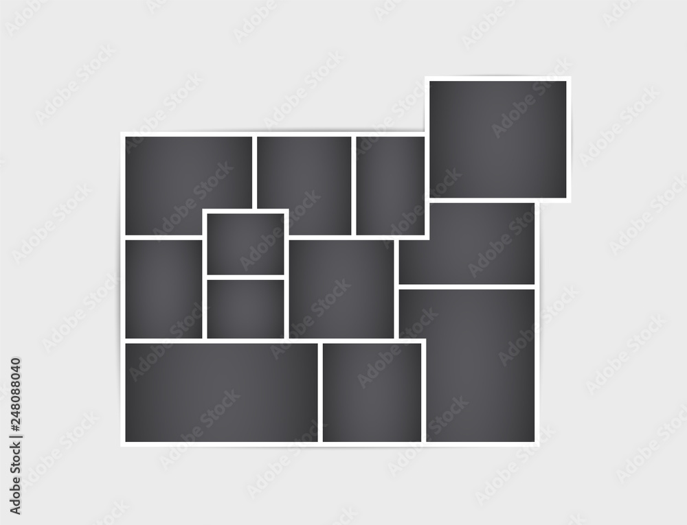 Frame for photos and images. The mosaic of. Retro-style. Collage template. Vector isolated background. Frame for photos and images. The mosaic of. Retro-style. Collage template. Vector isolated background.