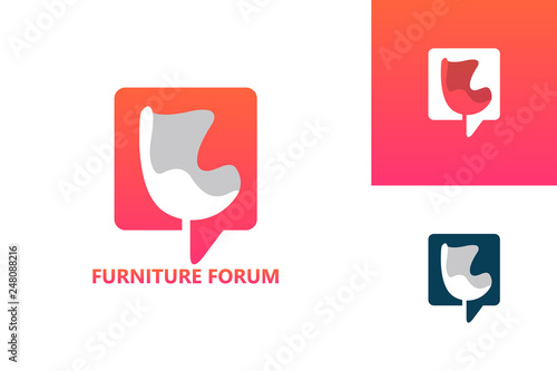 Furniture Chat Logo Template Design Vector, Emblem, Design Concept, Creative Symbol, Icon