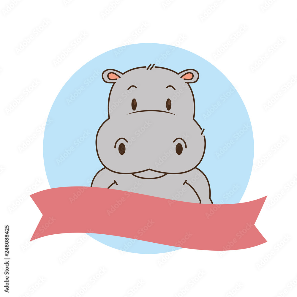 Fototapeta premium cute little hippo character