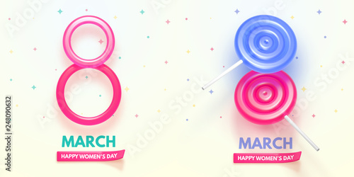 8 March. International Women's Day. Happy Mother's Day. Vector Illustration.
