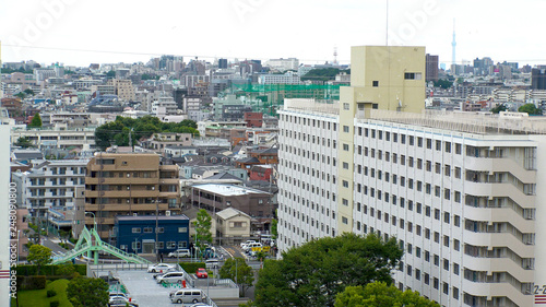 TAKASHIMADAIRA,  TOKYO,  JAPAN - CIRCA MAY 2018 : Scenery of RESIDENTIAL APARTMENT AREA around TAKASHIMADAIRA area in ITABASHI WARD. photo