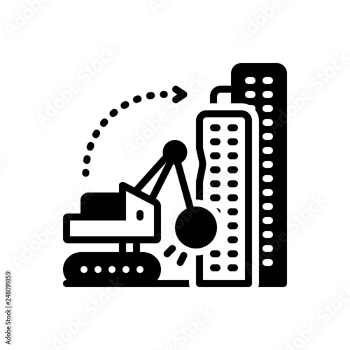 Black solid icon for dismantling  