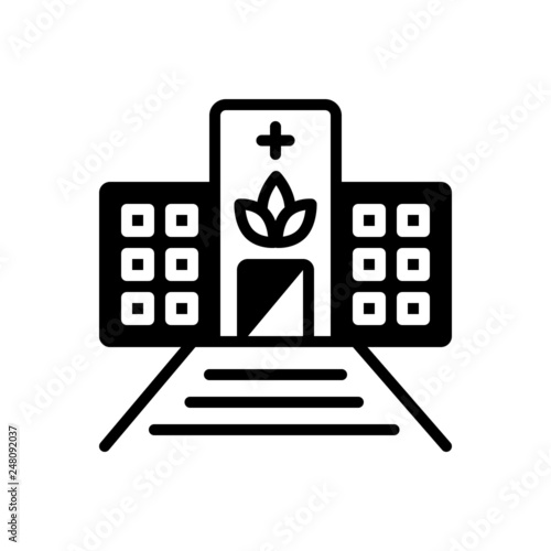 Black solid icon for dispensaries 