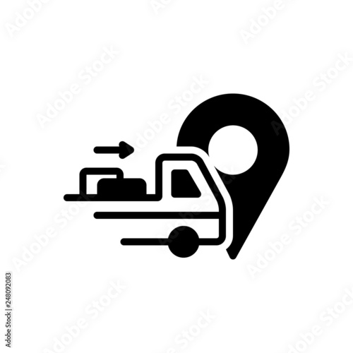 Black solid icon for dispatching 