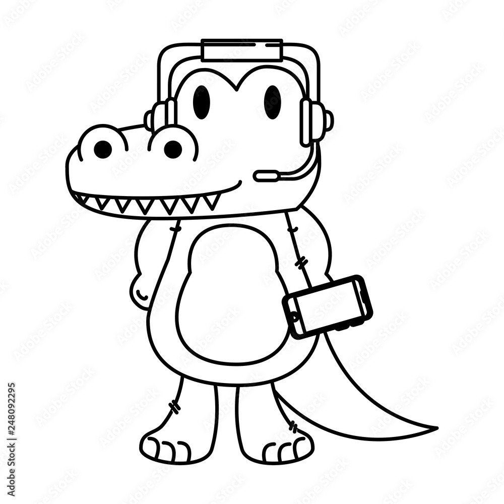 Fototapeta premium cute little crocodrile character