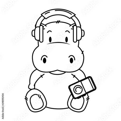 cute little hippo character