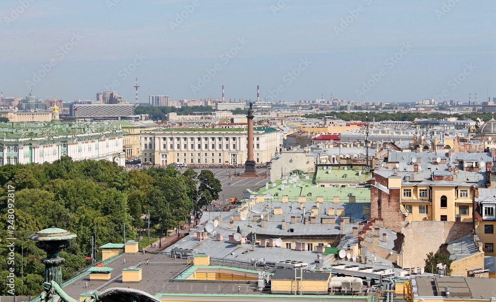 Petersburg roofs - view from the colonnade of St. Isaac's Cathedral. St. Petersburg.