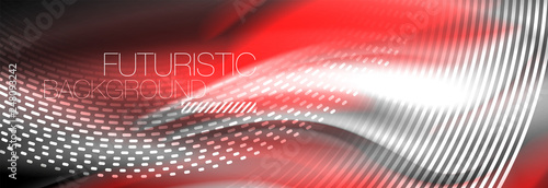 Fluid colors mixing glowing neon wave background, holographic texture