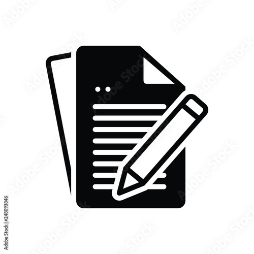 Black solid icon for dissertation 