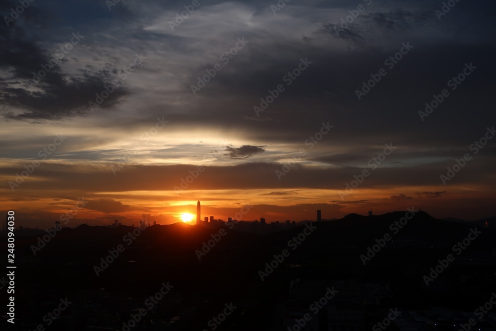 Fototapeta premium Hong Kong Sunset 