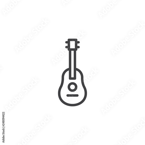 Acoustic guitar line icon. linear style sign for mobile concept and web design. Ukulele guitar outline vector icon. Symbol, logo illustration. Pixel perfect vector graphics