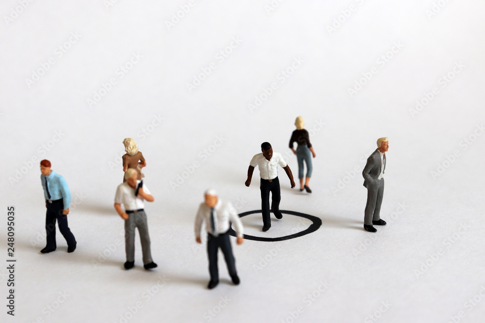 Miniature people. The concept of black discrimination. Miniature people. The concept of black discrimination.