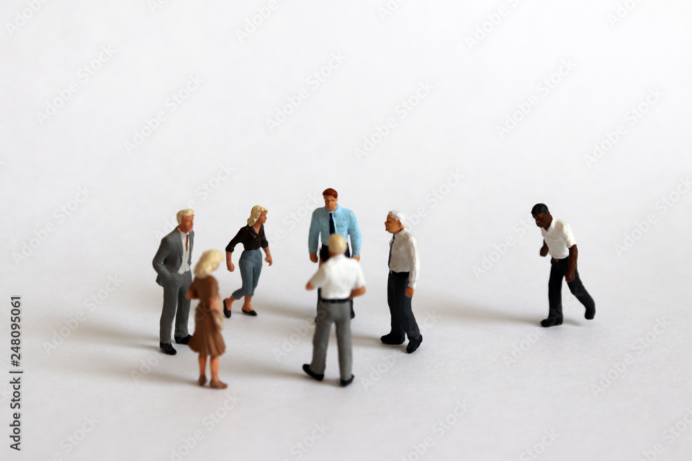 Miniature people. The concept of colour bar. Miniature people. The concept of colour bar.