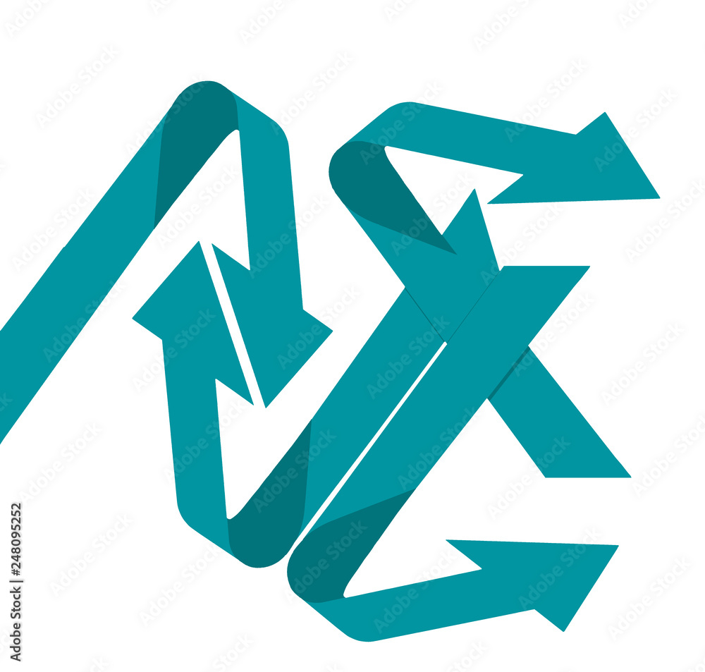 Confusion and chaos is a theme illustrated by four arrows bending in various directions in this background image. Confusion and chaos is a theme illustrated by four arrows bending in various directions in this background image.
