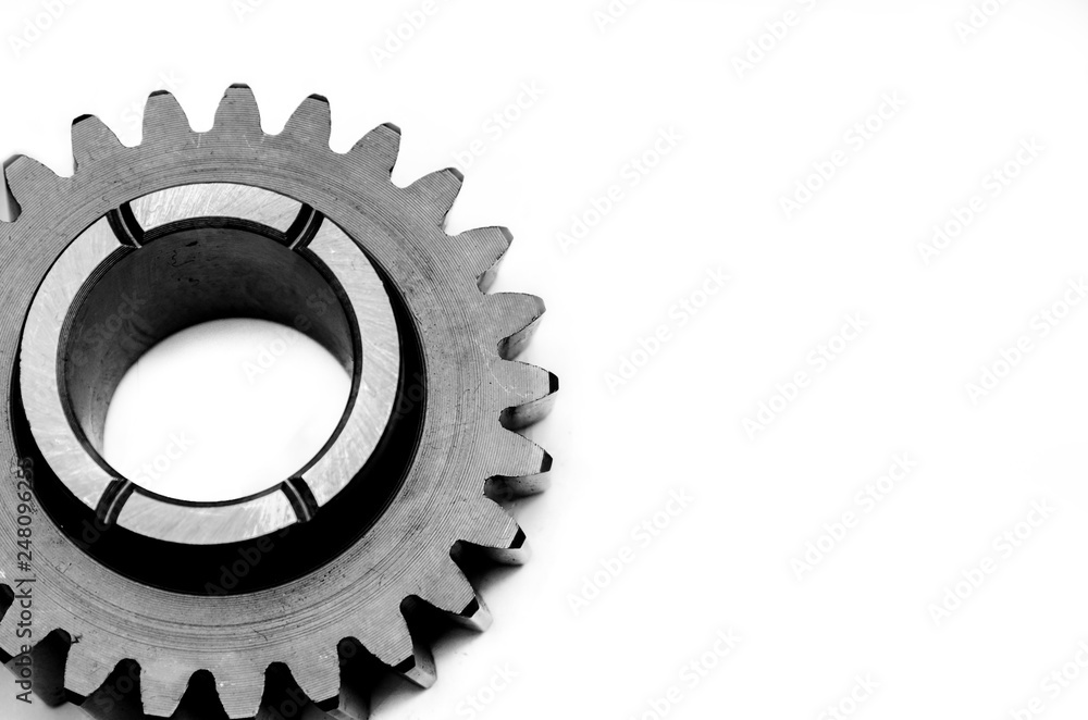 metal gears part isolated on white background metal gears part isolated on white background