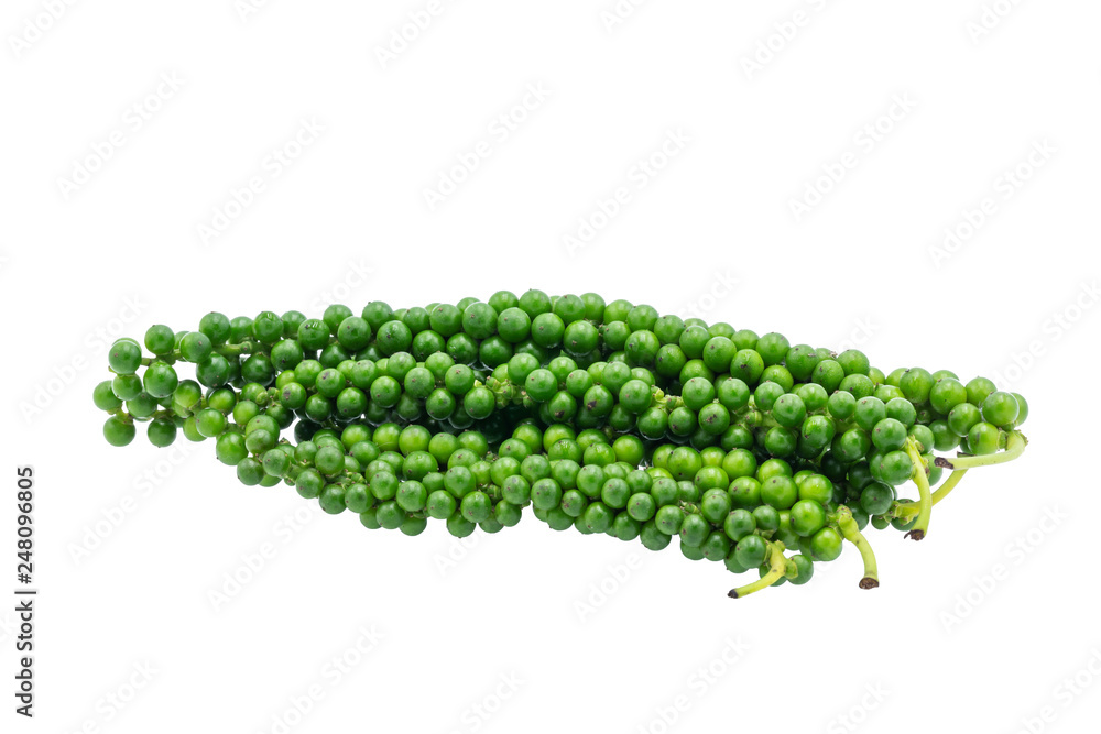 green peppercorns isolated on white background green peppercorns isolated on white background