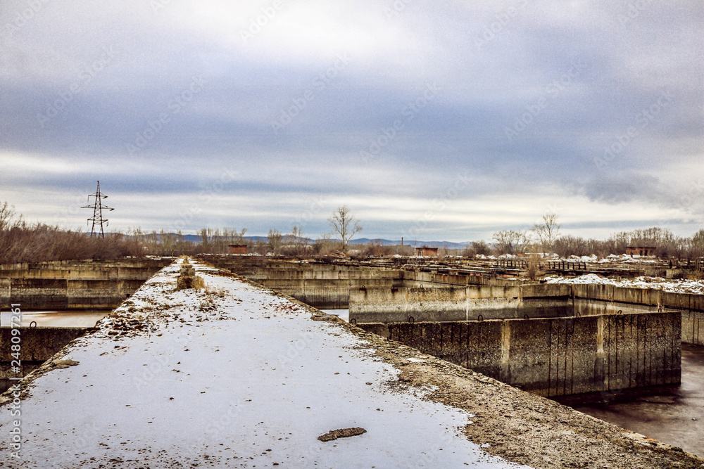Abandoned, unused object Sewage treatment plant Abandoned, unused object Sewage treatment plant