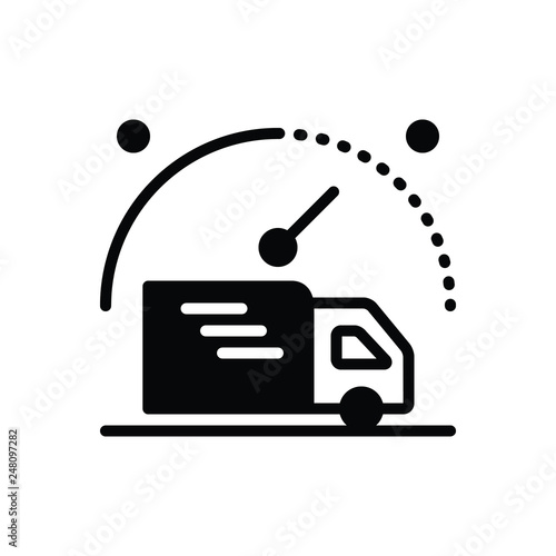 Black solid icon for expedite 