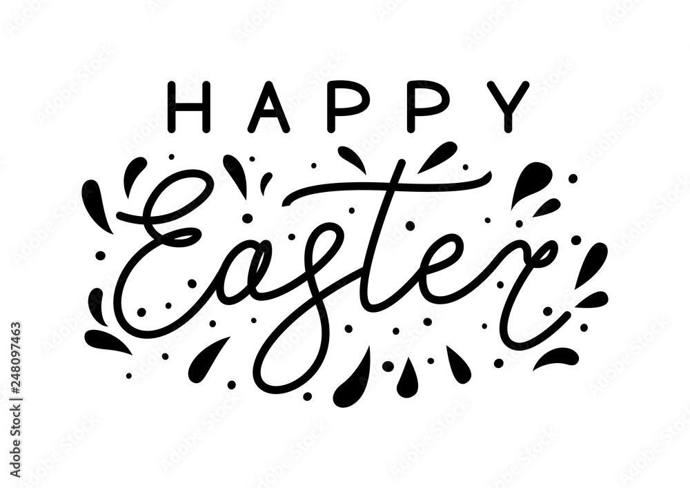 Easter lettering element isolated on white Easter lettering element isolated on white