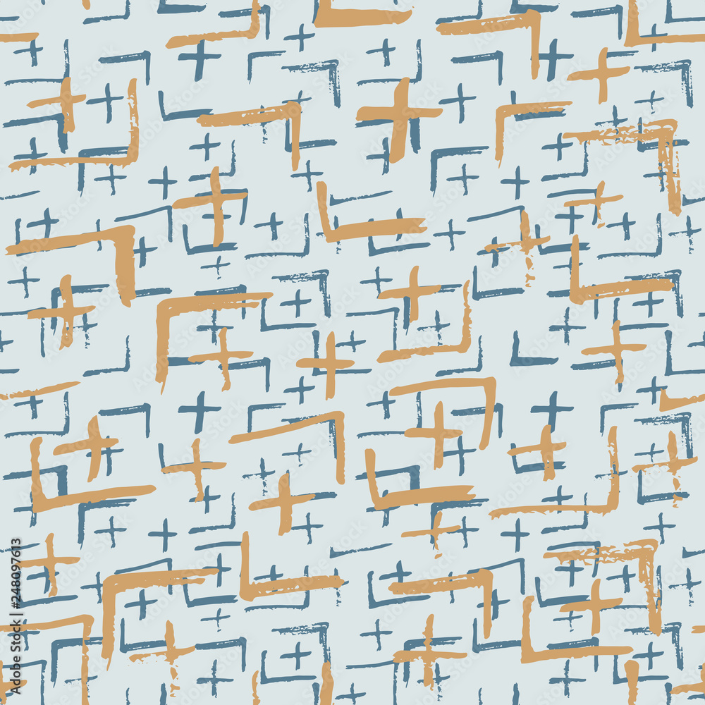 Tie Dye Japanese Geometric Winter Seamless Pattern. Scribble Cartoon Doodle Craft Texture. Boho Tie Dye Vector Batik. Geo Wabi Sabi Bohemian Kimono Print. Scribble Craft Doodle Seamless Collage