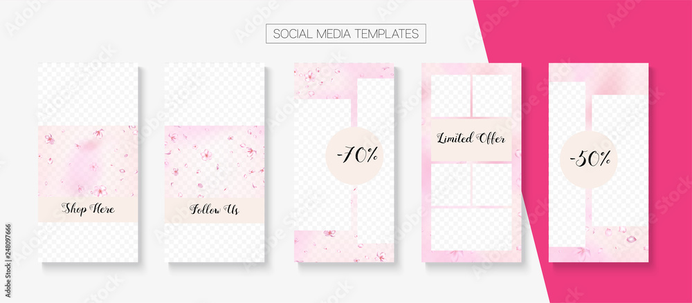 Valentines Day Spring Sale Vector Stories Layout. Valentines Day Spring Sale Vector Stories Layout.