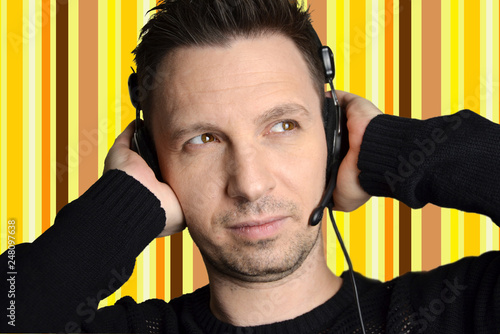 Man in the earphones