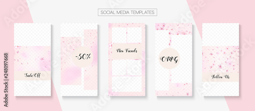 Mothers Day Spring Sale Vector Stories Layout.