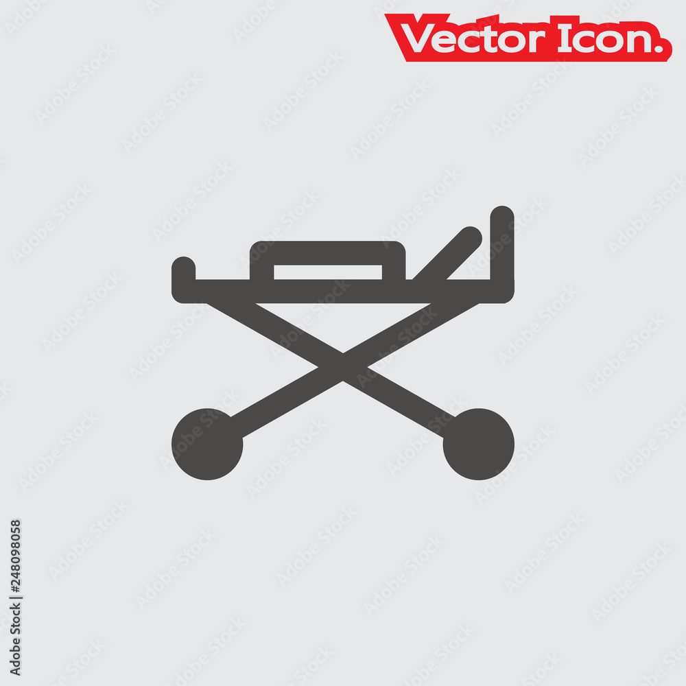 Hospital bed icon isolated sign symbol and flat style for app, web and digital design. Vector illustration. Hospital bed icon isolated sign symbol and flat style for app, web and digital design. Vector illustration.