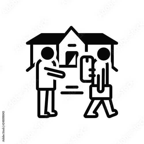 Black solid icon for eviction