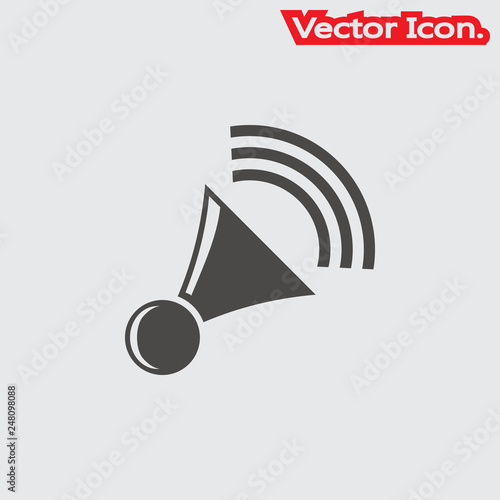 klaxon icon isolated sign symbol and flat style for app, web and digital design. Vector illustration.