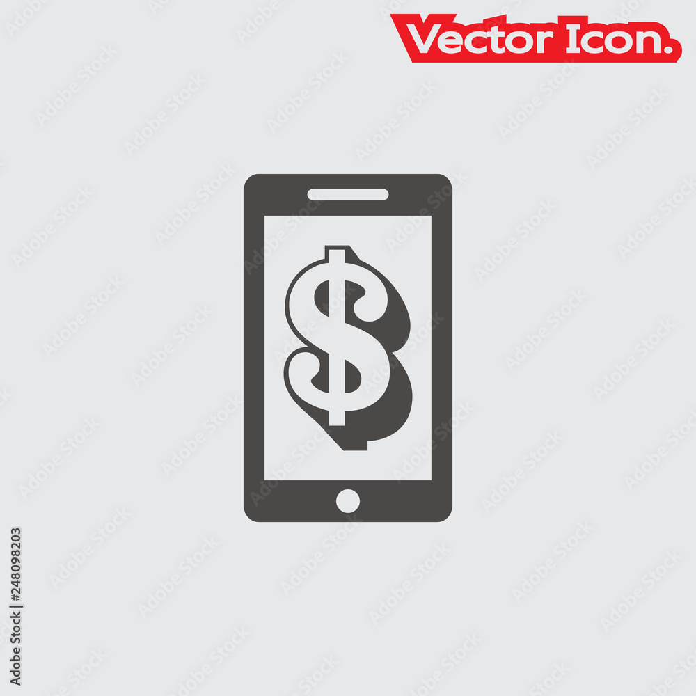 Mobile payment icon isolated sign symbol and flat style for app, web and digital design. Vector illustration. Mobile payment icon isolated sign symbol and flat style for app, web and digital design. Vector illustration.