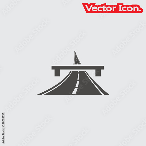 Motorway icon isolated sign symbol and flat style for app, web and digital design. Vector illustration.