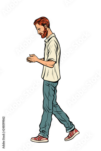 man walking down the street
