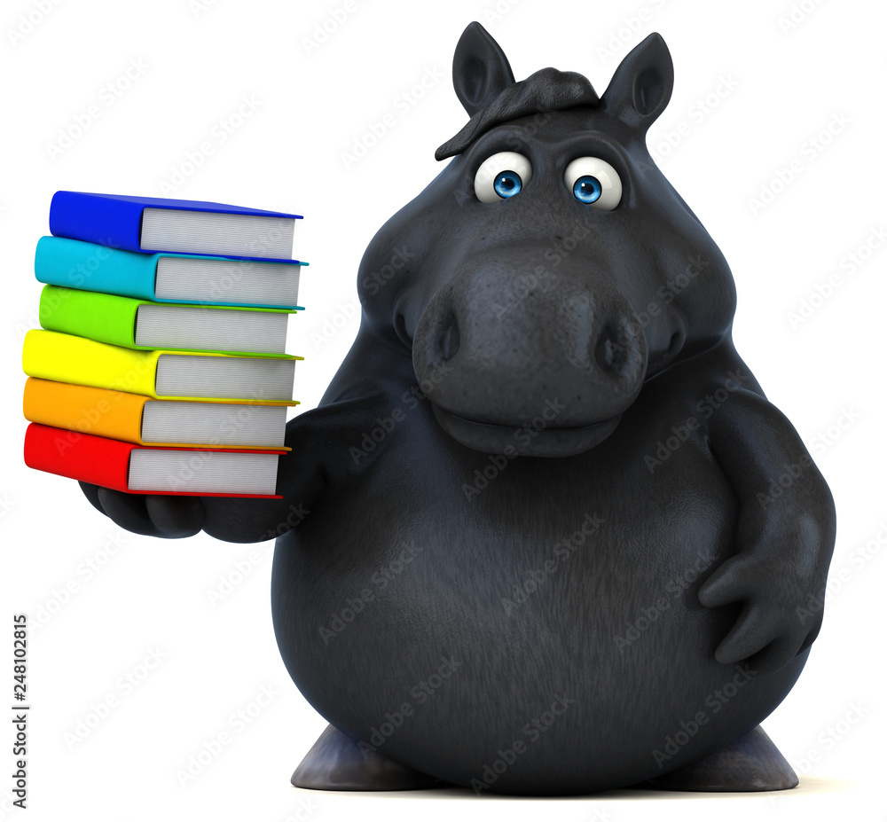 Naklejka premium Fun horse - 3D Illustration