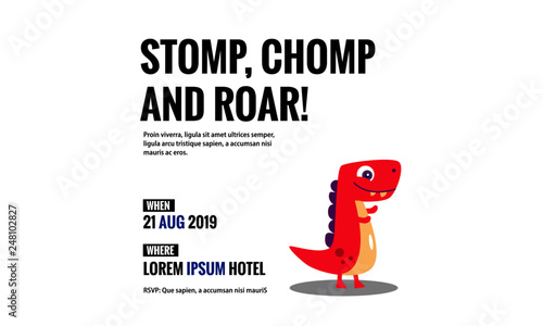 Stomp Chomp and Roar Invitation Design with Where and When Details
