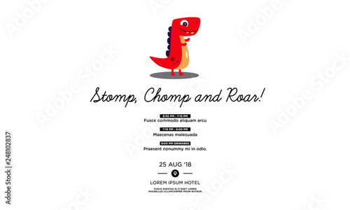 Stomp Chomp and Roar Invitation Design with Where and When Details