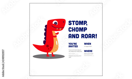 Stomp Chomp and Roar Invitation Design with Where and When Details
