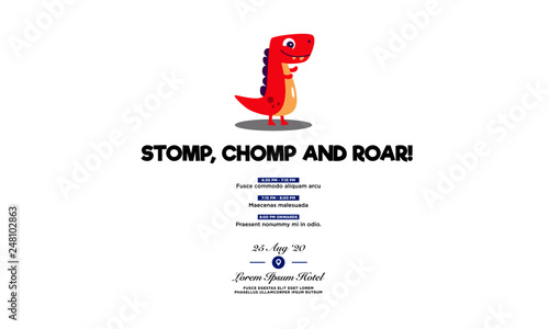 Stomp Chomp and Roar Invitation Design with Where and When Details