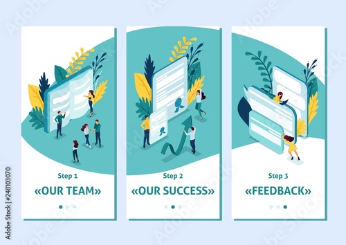 Isometric App Design Training Office Staff
