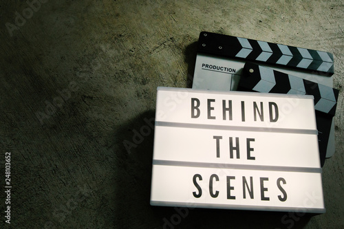 The cinema light box in dark tone film content.